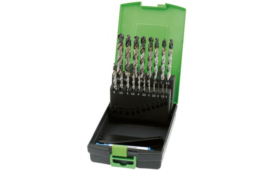 RECA Evo Spiralbohrer Kassette Save HSS DIN 338 blau Durchmesser 1 - 10 mm 28-teilig Durchmesser 1 - 5 mm doppelt bestückt
