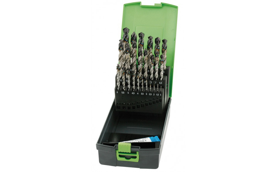 RECA Evo Spiralbohrer Kassette Save HSS DIN 338 blau Durchmesser 1 - 13 mm 34-teilig Durchmesser 1 - 5 mm doppelt bestückt