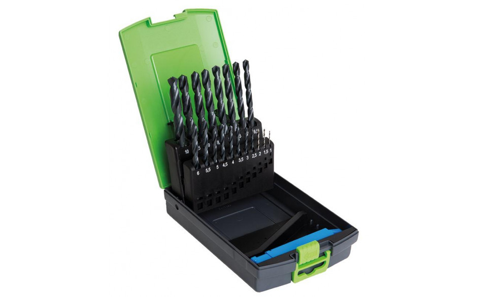 RECA Spiralbohrer Kassette safe-Plus HSS DIN 338 Durchmesser 1 - 10 mm 28-teilig Durchmesser 1 - 5 doppelt bestückt