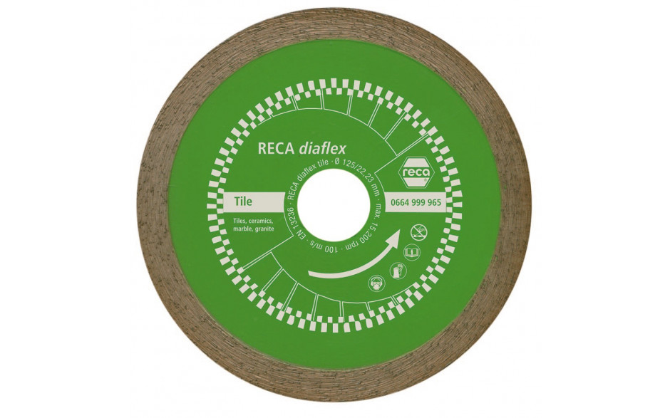 RECA diaflex Tile, Fliesenscheibe, Ø 125 mm, Bohrung Ø 22,23 mm