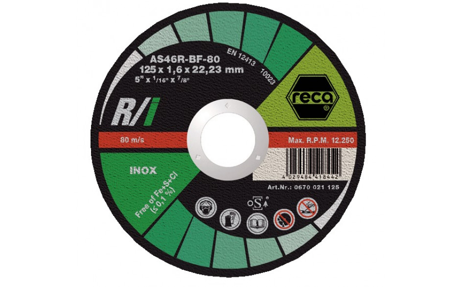 RECA Trennscheibe R/I gerade Durchmesser 230 mm Stärke 2,5 mm Bohrung 22,23 mm