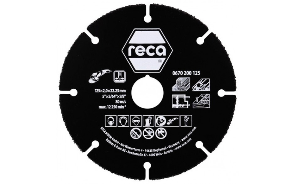 RECA Trennscheibe Multi-Cut gerade Durchmesser 125 mm Stärke 2,0 mm Bohrung 22,23 mm (PAK = 2 ST)