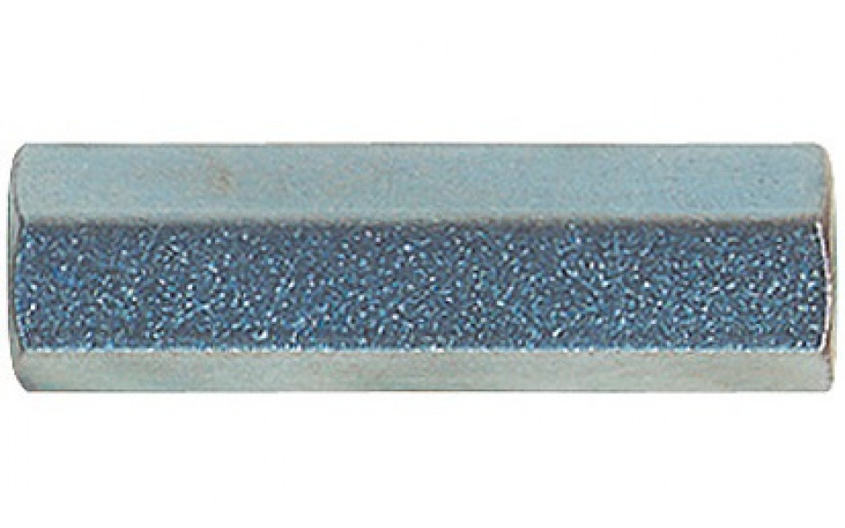 Abstandsbolzen mit beidseitigem Innengewinde - Stahl - verzinkt blau - Schlüsselweite 10 - M6 X 15-15