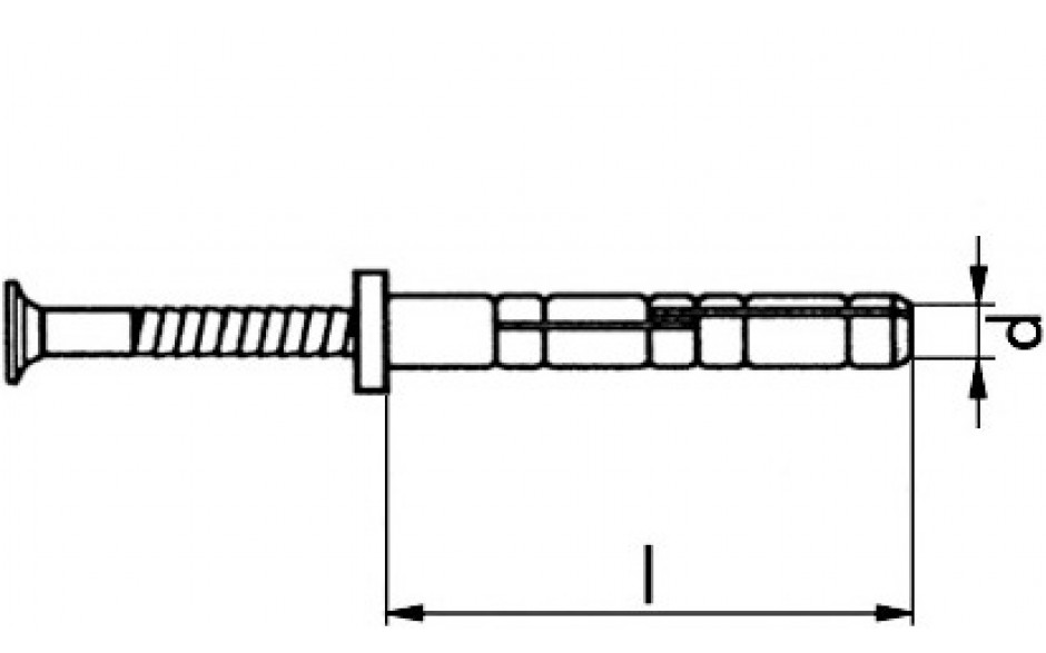 Nageldübel evo Grip - Flachkopf - Nylon - Stahl - verzinkt blau - 5 X 30