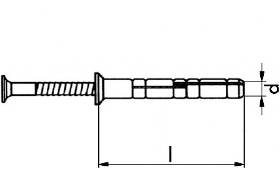 Nageldübel evo Grip - Senkkopf - Nylon - Edelstahl A2 - 8 X 60