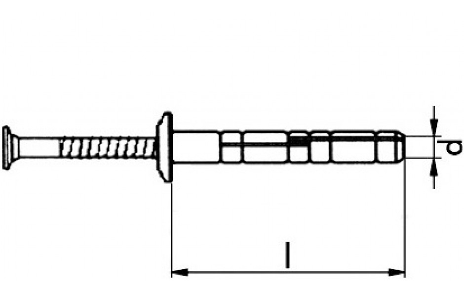 Nageldübel evo Grip - Pilzkopf - Nylon - Stahl - verzinkt blau - 5 X 30