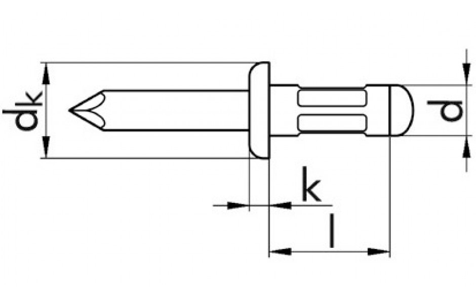 Mehrbereichsniete - Flachkopf - Alu/Stahl - 4,8 X 10 - Klemmbereich 0,5 - 5,0