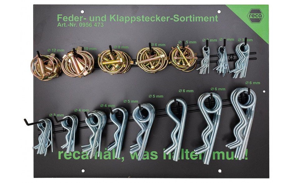 RECA Sortimentstafel - Klapp- & Federstecker - 145-teilig