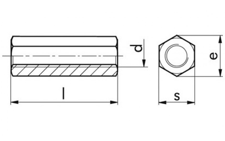 Sechskantmutter DIN 6334 - 10 - blank - M30