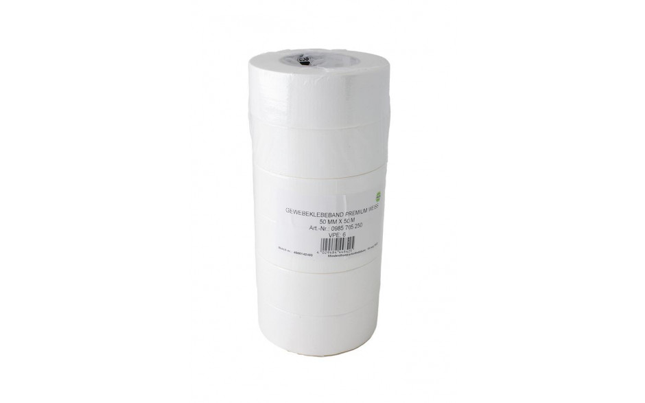 Gewebeklebeband Weiß 50mm x 50m x 225µm