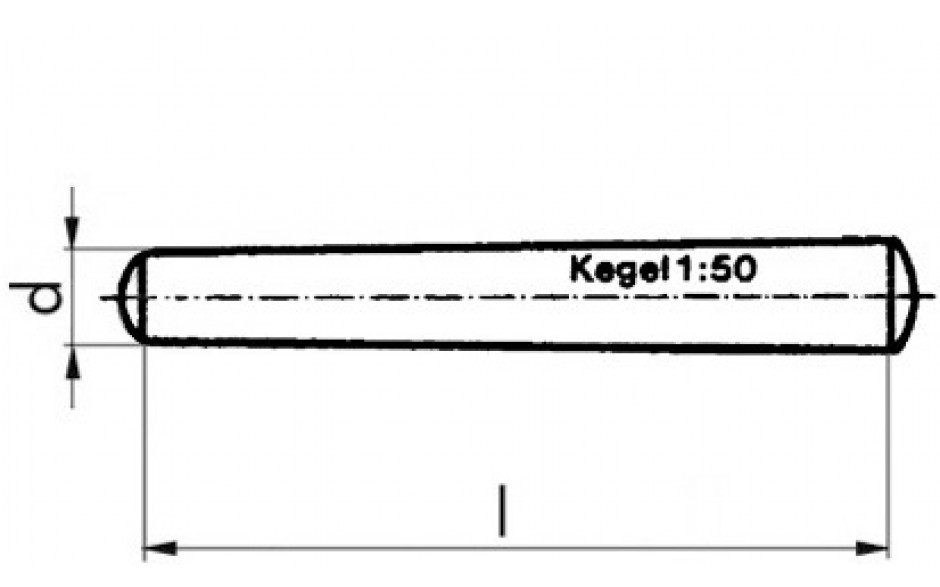 Kegelstift DIN 1B - Stahl - blank - 2,5 X 16