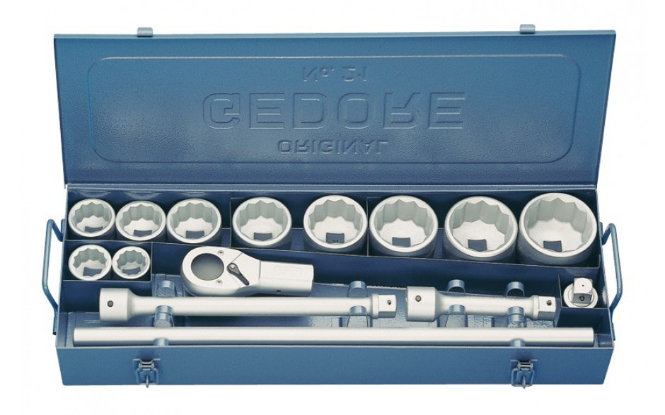 GEDORE 12-kant-Steckschlüssel-Satz Antrieb 1" D 21 EMU-10 15-teilig SW 36-80 mm