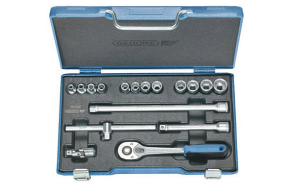 GEDORE 6-kant-Steckschlüssel-Satz Antrieb 3/8" 30GMU-10 /17-teilig SW 6-19 mm