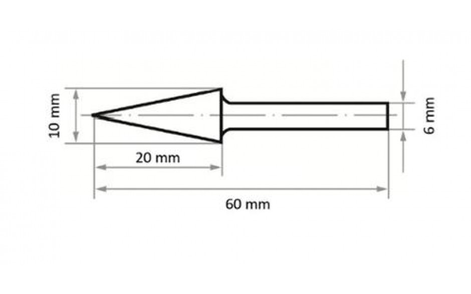 HSS-Fräser M Spitzkegelform 10x20 mm Schaft 6 mm Verzahnung 3