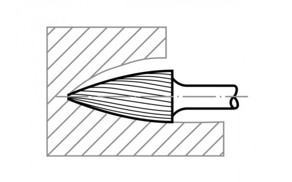 HSS-Fräser G Spitzbogenform 16x30 mm Schaft 6 mm Verzahnung 3
