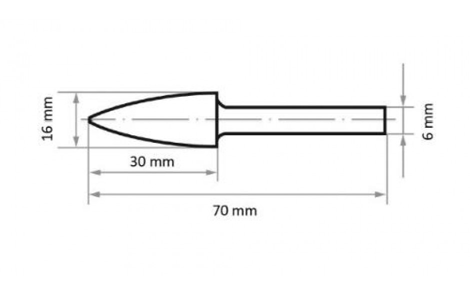 HSS-Fräser G Spitzbogenform 16x30 mm Schaft 6 mm Verzahnung 3