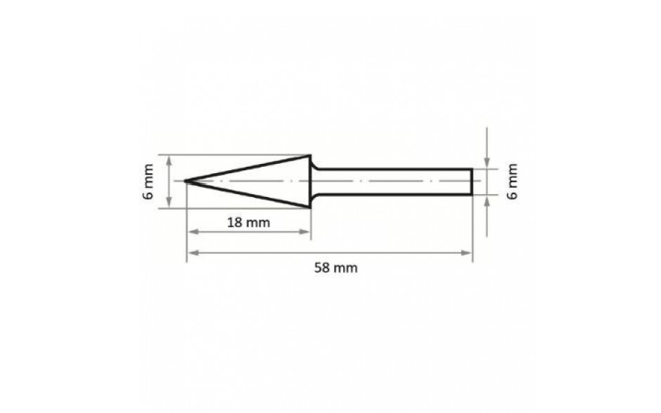 HSS-Fräser M Spitzkegelform 6x18 mm Schaft 6 mm Verzahnung 3