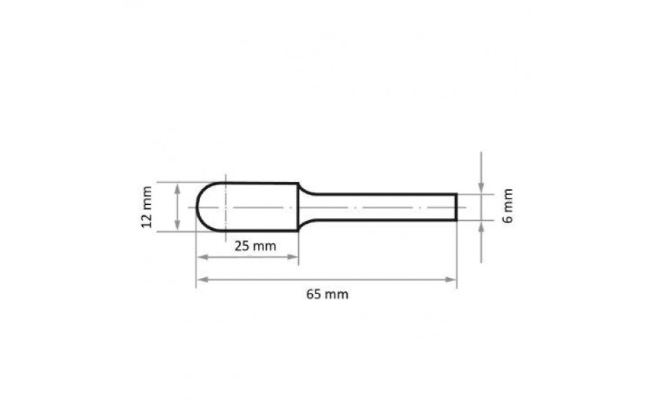 HSS-Fräser C Walzenrundform 12x25 mm Schaft 6 mm Verzahnung 3