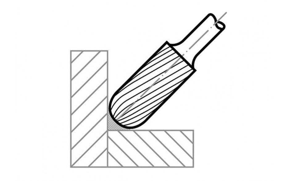 HSS-Fräser C Walzenrundform 12x25 mm Schaft 6 mm Verzahnung 3