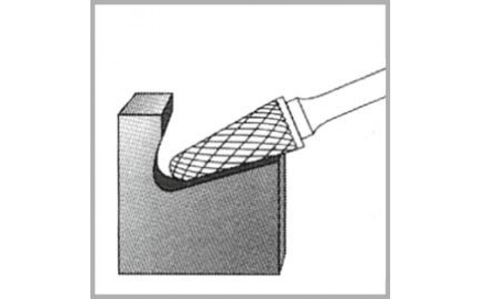 RECA Hartmetall-Frässtifte Rundkegelform, ohne Spanbrecher Durchmesser x Länge 12 x 25 mm mit 6 mm Schaft