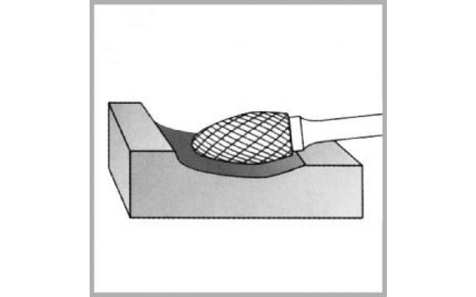 RECA Hartmetall-Frässtifte Flammenform ohne Spanbrecher Durchmesser x Länge 8 x 20 mm mit 6 mm Schaft