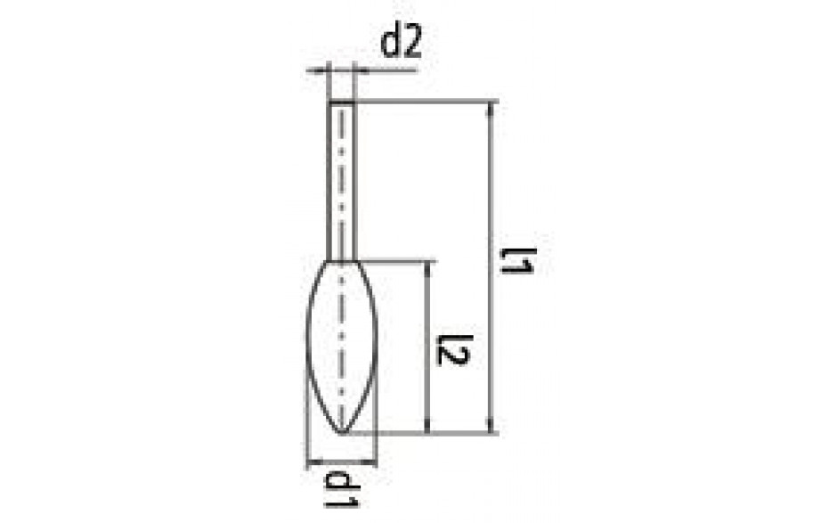 RECA Hartmetall-Frässtifte Flammenform ohne Spanbrecher Durchmesser x Länge 8 x 20 mm mit 6 mm Schaft
