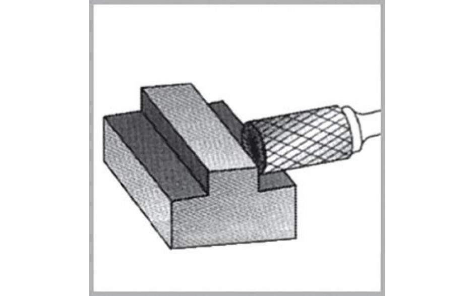 RECA Hartmetall-Frässtifte Zylinderform mit Stirnverzahnung ohne Spanbrecher Durchmesser x Länge 6 x 16 mm mit 6 mm Schaft