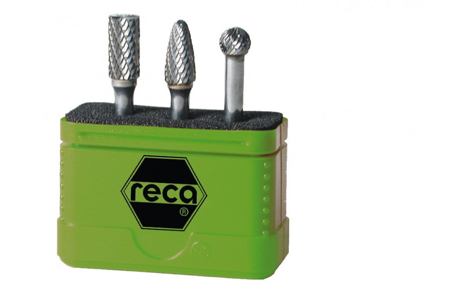RECA Hartmetall-Frässtifte-Satz, 3-teilig kreuzverzahnt Schaft 6 mm