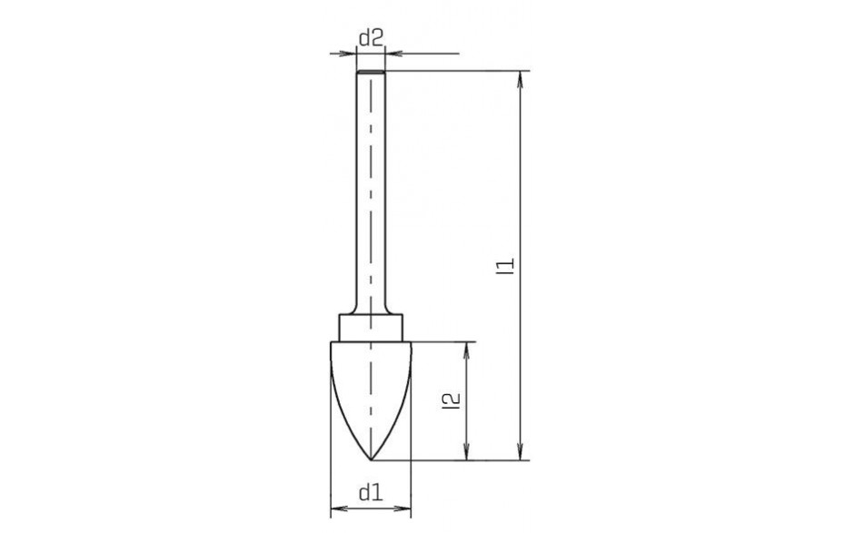 RECA Hartmetall-Frässtifte Rundbogenform kreuzverzahnt Durchmesser x Länge 8 x 18 mm mit 6 mm Schaft