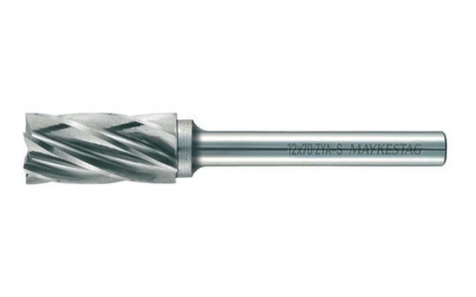RECA Hartmetall-Frässtifte Zylinderform mit Stirnverzahnung, Aluminium, Durchmesser x Länge 12 x 25 mm mit 6 mm Schaft