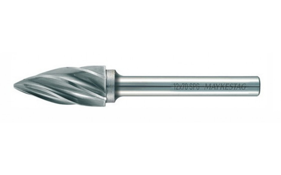 RECA Hartmetall-Frässtifte Spitzbogenform, aluminium, Durchmesser x Länge 12 x 25 mm mit 6 mm Schaft