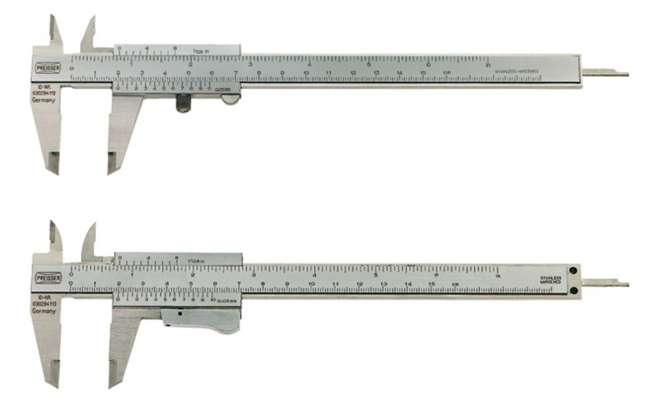 Feinmessschieblehre, mit Schraube, Messbereich 150/40 mm