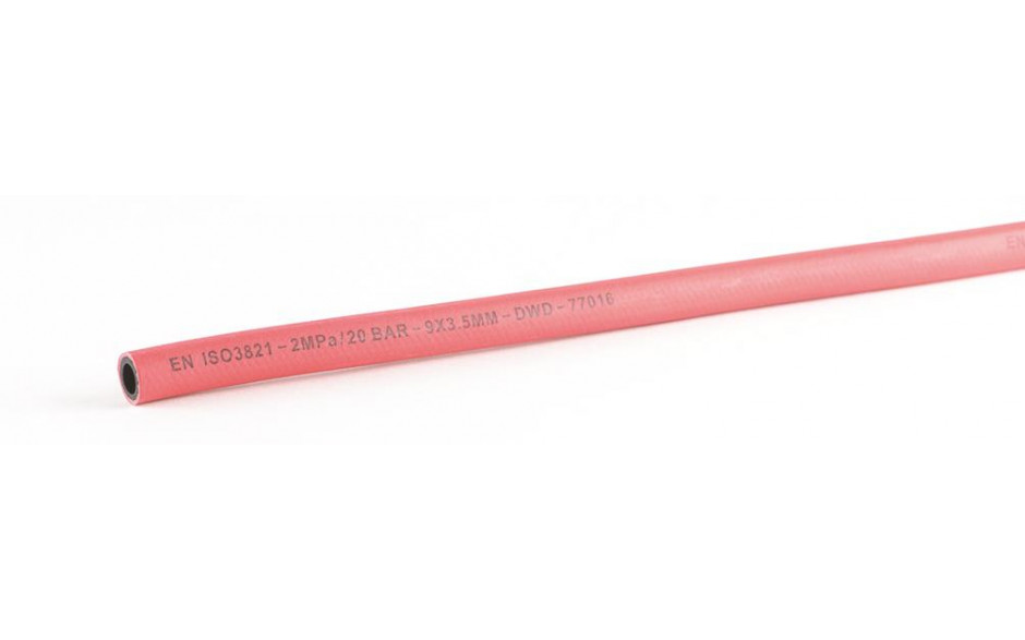 Autogenschlauch rot für Acetylen 9x3,5mm 10 Meter per Rolle