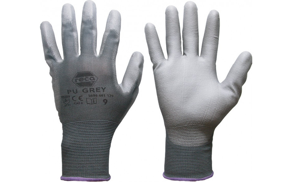 RECA Handschuh PU Grey, Gr. 10