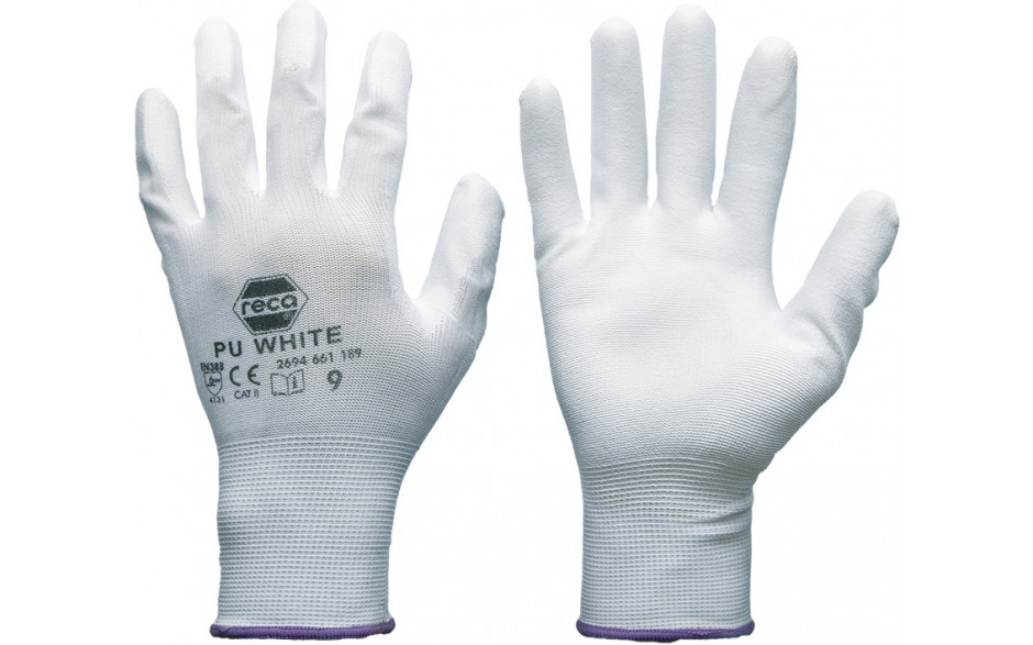 RECA Handschuh PU Weiß Gr. 6