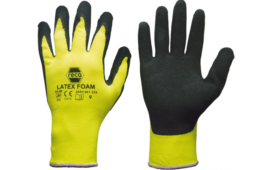 RECA Handschuh Latex Foam, Gelb, Gr. 9