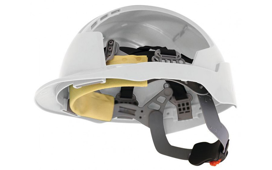 Schutzhelm JSP EVOlite® weiß mit Kartenhalter, Lampenhalterung und Reflexstreifen