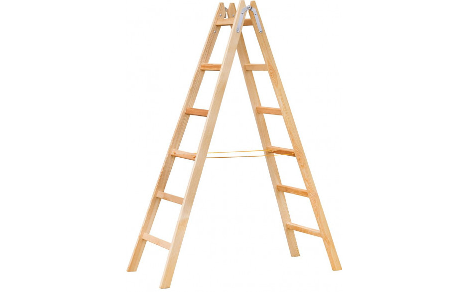 Doppelleiter Holz 6 Sprossen