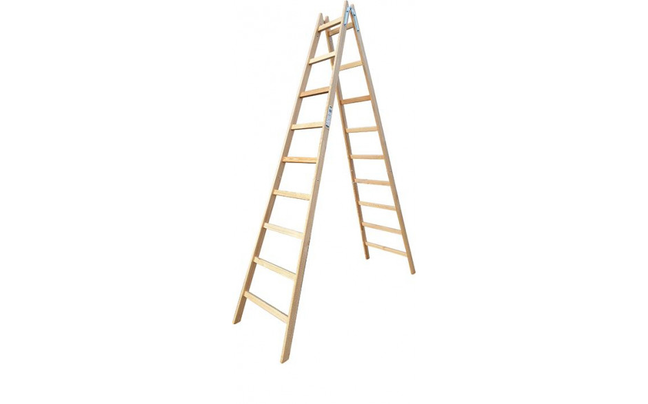 Doppelleiter Holz 9 Sprossen