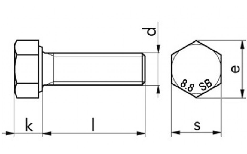 SB-Garnitur Sechskantschraube-Mutter EN 15048 - ISO 4017 - 8.8U/ ISO 4032 - 8 - feuerverzinkt - M10 X 55 - CE