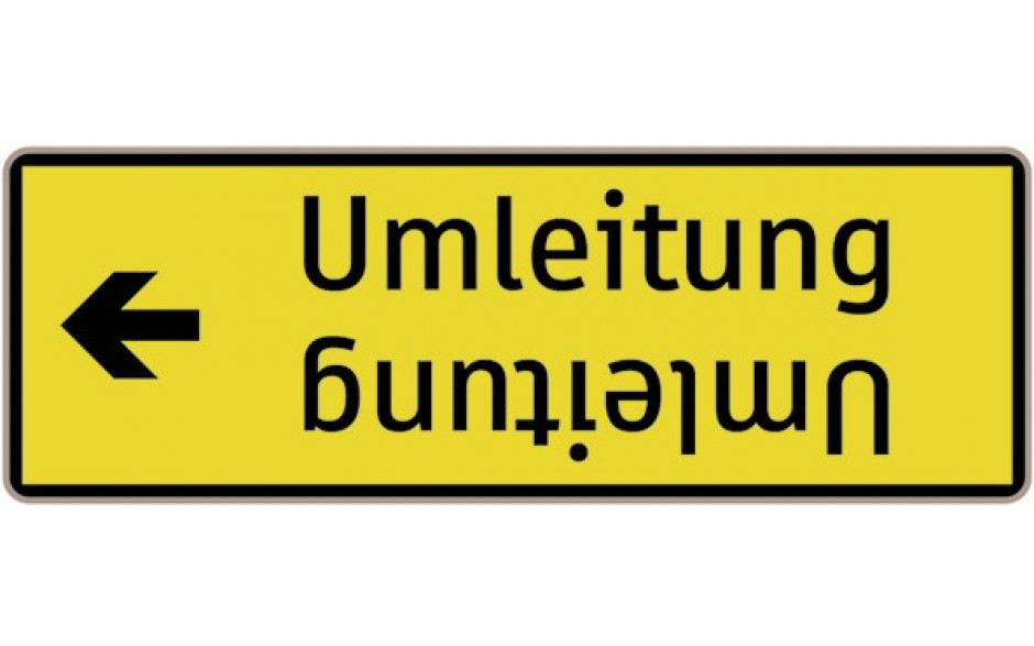 Baustellenverkehrszeichen § 53/16 Umleitung beidseitig 1150 X 400 X 1,5 mm