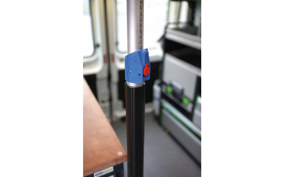 RECA MAXMOBIL Sperrstange Alu, 1250-1750 mm, mit Schutzschlauch schwarz, mit Schlitzbolzen 19 mm SSAS 12-17-R