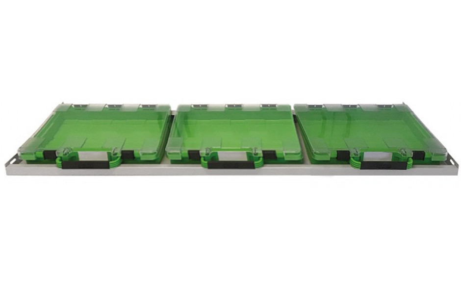 RECA MAXMOBIL Kofferwanne 1030 mm, RAL 9006 Struktur, zur Aufnahme von 3x VISO-Koffer KW.103