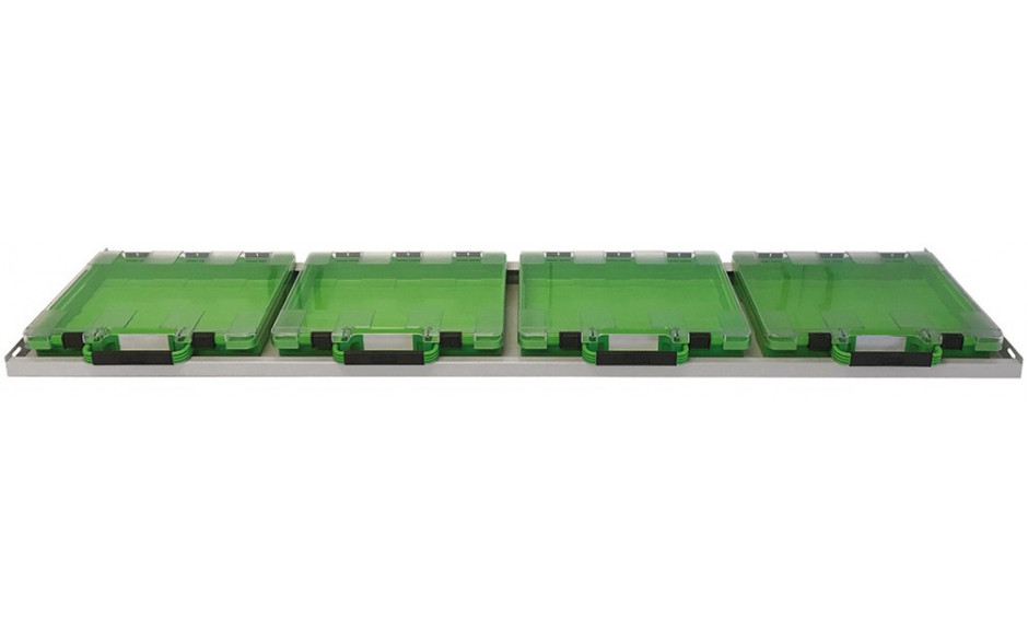 RECA MAXMOBIL Kofferwanne 1375 mm, RAL 9006 Struktur, zur Aufnahme von 4x VISO-Koffer KW.137