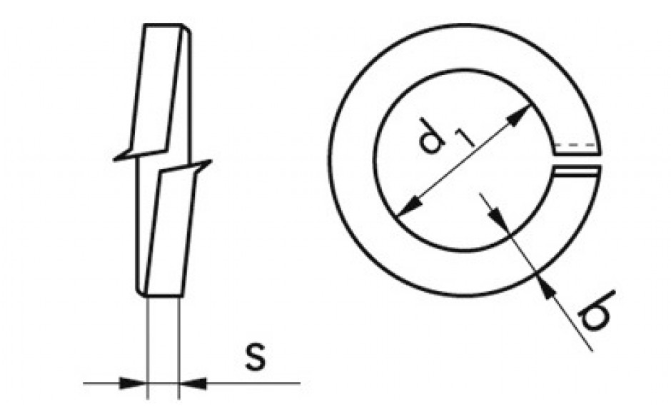 Federring DIN 127A - Federstahl - Zinklamelle silber - M12=12,2mm