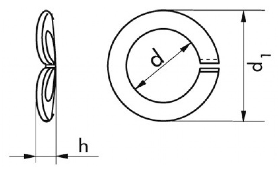 Federring DIN 128A - Federstahl - mechanisch verzinkt blau - M6=6,1mm