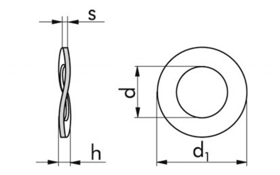Scheibenfeder DIN 137B - Federstahl - verzinkt blau - M5=5,3mm