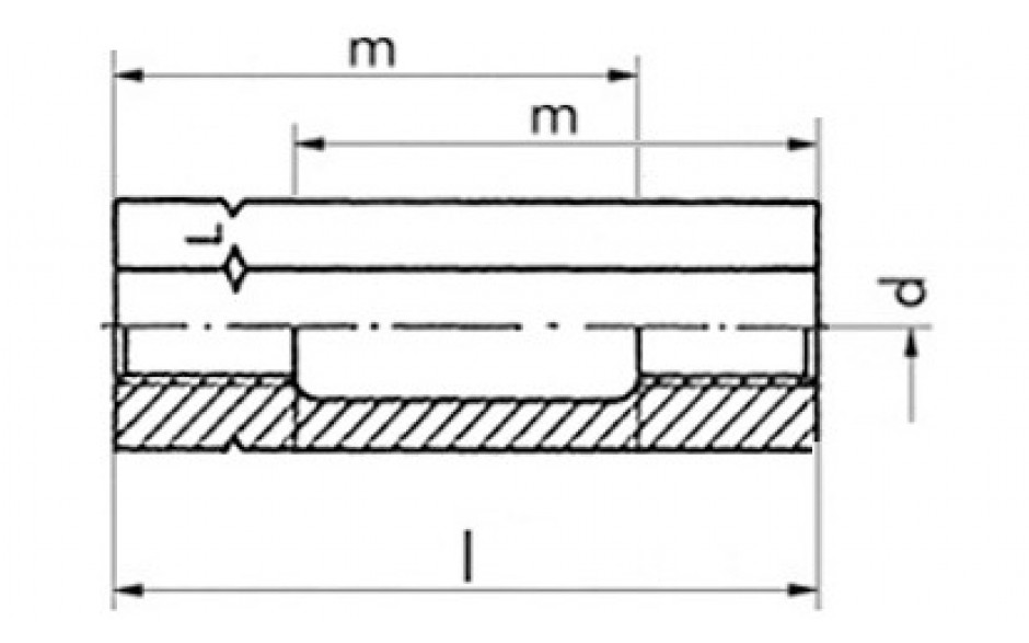 6-kant Spannschloßmutter M 20 DIN 1479 Stahl verzinkt
