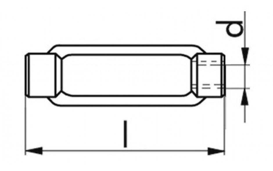 Spannschloss-Körper M16 DIN 1480 Stahl verzinkt