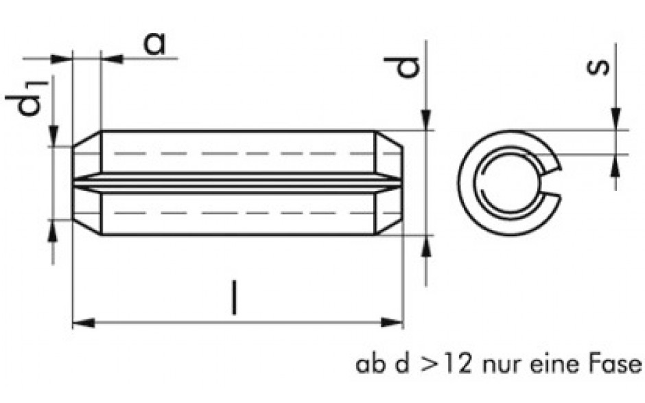 Spannstift ISO 8752 - Federstahl - Zinklamelle silber - 4 X 18